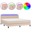 vidaXL Boxspringbett mit Matratze & LED Cappuccino-Braun 180x200cm