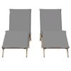 vidaXL Sonnenliegen mit Auflagen 2 Stk. Beige Poly Rattan