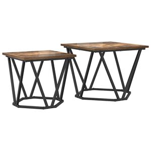 vidaXL Beistelltisch-Set 2 stk. Ger&auml;ucherte Eiche 50 x 50 x 40 cm