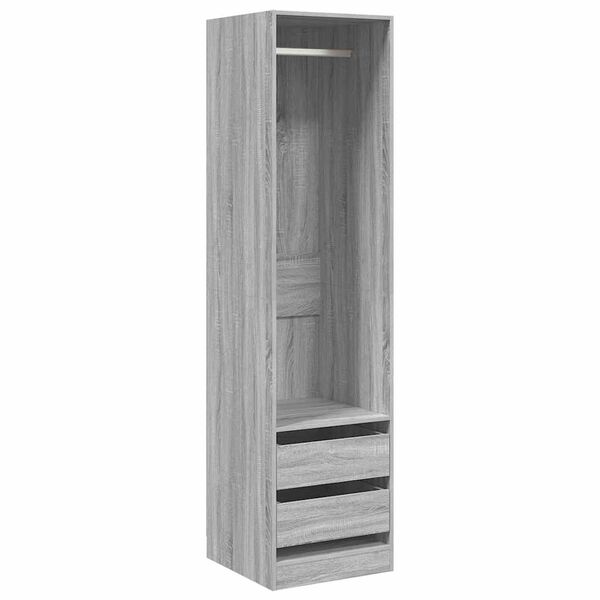 vidaXL Kleiderschrank mit Schubladen Grau Sonoma 50x50x200 cm