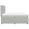 vidaXL Boxspringbett mit Matratze Hellgrau 180x200 cm Samt