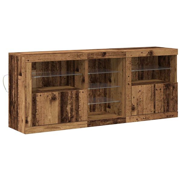 vidaXL LED-Sideboard Altholz 162 x 37 x 67 cm Holzwerkstoff