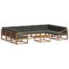 vidaXL Outdoor-Sofagarnitur mit Kissen 10 pcs Natur und Anthrazit