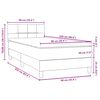 vidaXL Boxspringbett mit Matratze & LED Hellgrau 90x220 cm Samt