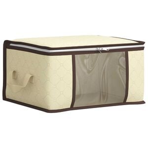 vidaXL Aufbewahrungsbox mit transparentem Seitenfenster Creme