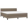 vidaXL Boxspringbett mit Matratze & LED Taupe 180x200 cm Stoff