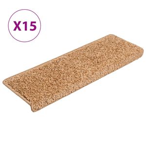 vidaXL Stufenmatten 15 Stk. 65x21x4 cm Beige Rechteckiger Rand