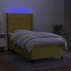 vidaXL Boxspringbett mit Matratze & LED Gr&uuml;n 100x200 cm Stoff