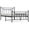 vidaXL Bettgestell mit Kopf- und Fu&szlig;teil Metall Schwarz 107x203 cm