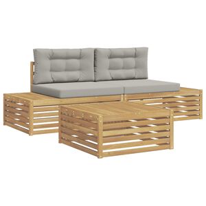vidaXL 4 stk. Outdoor-Sofagarnitur Polyester Wei&szlig;