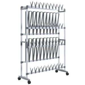 vidaXL Schuhregal mit Rollen Silbern 89x27x120 cm