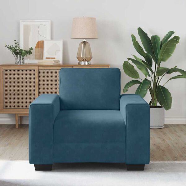 vidaXL Sessel Blau 100x77x82 cm Samt