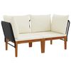 vidaXL 2 pcs Massives Akazienholz & Seil Natur