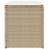 vidaXL Gartenhocker mit Kissen 2 Stk. Beige 40x40x43 cm Poly Rattan