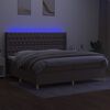 vidaXL Boxspringbett mit Matratze & LED Taupe 200x200 cm Stoff