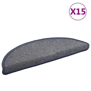 vidaXL Stufenmatten 15 Stk. 56x17x3 cm Hellgrau und Blau Halbrund