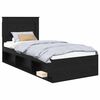 vidaXL Bettrahmen Schwarz Eichen-Optik 90 x 190 cm Holzwerkstoff