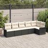 vidaXL Gartensofa-set mit Kissen 6 pcs Schwarz Poly-Rattan