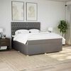 vidaXL Boxspringbett mit Matratze Taupe 180x200 cm Stoff