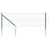 vidaXL Zaun mit Pfosten Gr&uuml;n 0,6 x 25 m Stahl und PVC