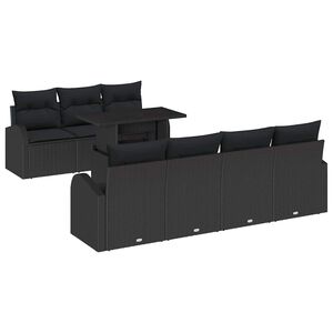 vidaXL Gartensofa-set 8 stk. Schwarz Poly Rattan