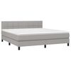 vidaXL Boxspringbett mit Matratze Hellgrau 180x200 cm Stoff