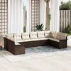 vidaXL Gartensofa-set mit Kissen 10 pcs Braun Poly-Rattan