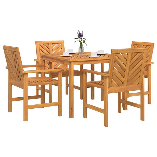 vidaXL Garten Essgruppe 5 pcs Braun Akazie Massivholz
