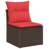 vidaXL Gartensofa-set mit Speicher 9 pcs Braun und Rot Poly-Rattan