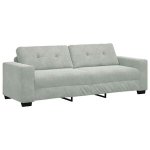 vidaXL 3-Sitzer-Sofa Hellgrau 220x78x80 cm Samt