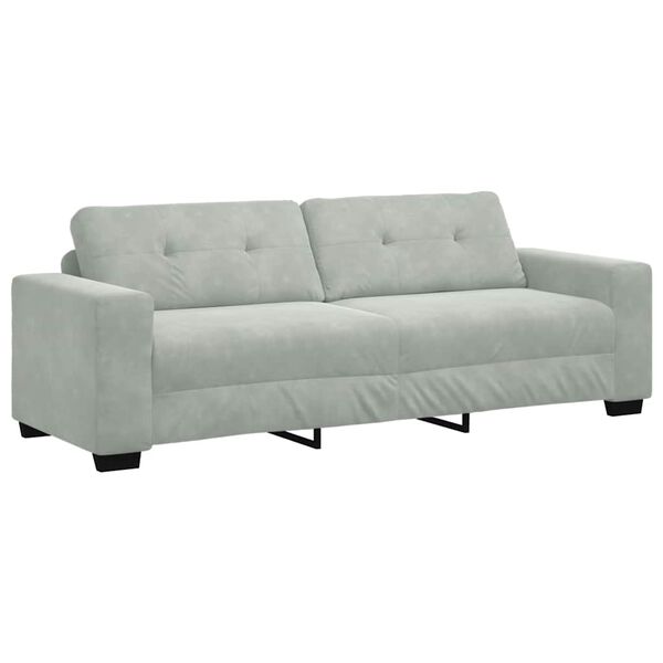 vidaXL 3-Sitzer-Sofa Hellgrau 220x78x80 cm Samt