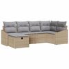 vidaXL Sofa Set mit Kissen 6 pcs Beige und Hellgrau Poly-Rattan
