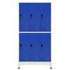 vidaXL Schließfachschrank Grau und Blau 90x45x180 cm Stahl