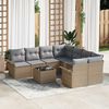 vidaXL Garten-Sofa-Set mit Kissen mit Speicher 9 pcs Beige und Grau