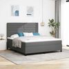 vidaXL Boxspringbett mit Matratze Dunkelgrau 180 x 200 cm Stoff