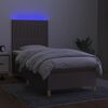 vidaXL Boxspringbett mit Matratze & LED Taupe 90x190 cm Stoff