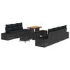 vidaXL Gartensofa-set 10 stk. Schwarz Poly-Rattan