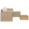 vidaXL 3-tlg. Garten-Sofagarnitur mit Kissen Beige Poly Rattan