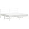 vidaXL Bettgestell mit Kopfteil Metall Wei&szlig; 183x213 cm