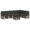 vidaXL Gartensofa-set 8 stk. Grau Poly-Rattan