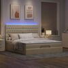 vidaXL Ottoman-Bett mit Matratze & LEDs Creme 180x200 cm Stoff
