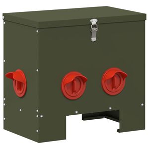 vidaXL H&uuml;hnerf&uuml;tterer Olivgr&uuml;n 40,5 x 25 x 38 cm 20 kg