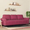 vidaXL 3-Sitzer-Sofa Weinrot 180 cm Samt