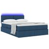 vidaXL Bett mit Stauraum und LED mit Matratze Blau 140 x 190 cm Stoff