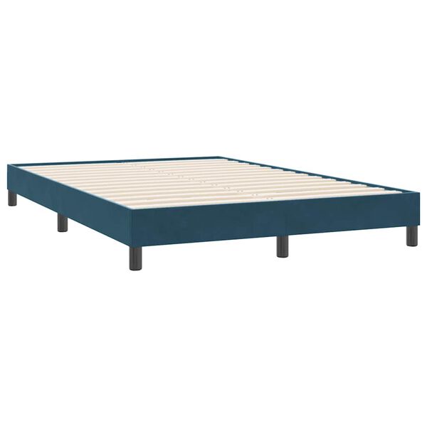 vidaXL Boxspringbett ohne Matratze Dunkelblau 160x220 cm Samt