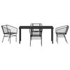 vidaXL Garten Essgruppe 5 pcs Schwarz Poly-Rattan