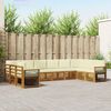 vidaXL Ecksofa Set mit Kissen 10 pcs Natur und Creme Massivholz Akazie