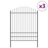 vidaXL Gartenzaun 3 pcs Grau 170 x 225 cm Pulverbeschichteter Stahl