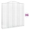vidaXL Gabionen mit Hochbogen 6 Stk. 200x30x200/220cm Verzinktes Eisen