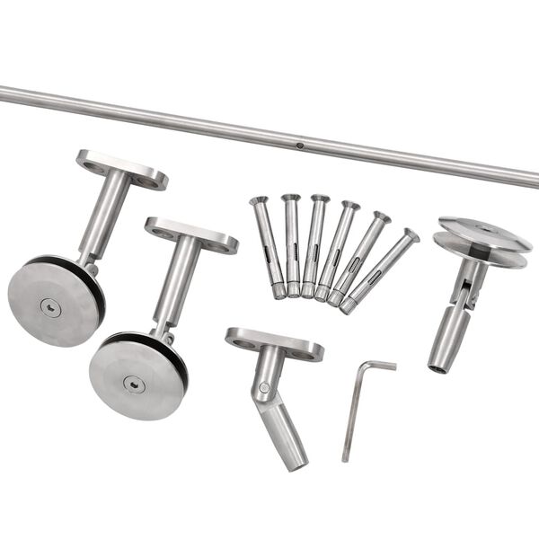 vidaXL Vordach aus VSG-Glas 90x75 cm Edelstahl